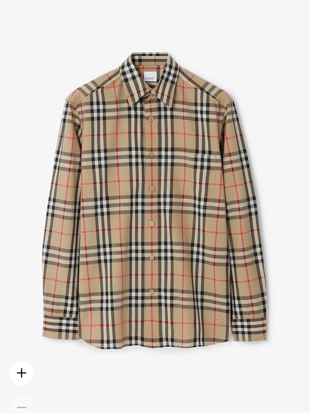 Burberry Classic Tan Check Cotton Button-Down Shirt